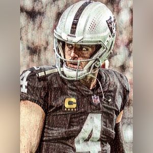 Derek Carr canvas 24 x 36 framed one of a kind